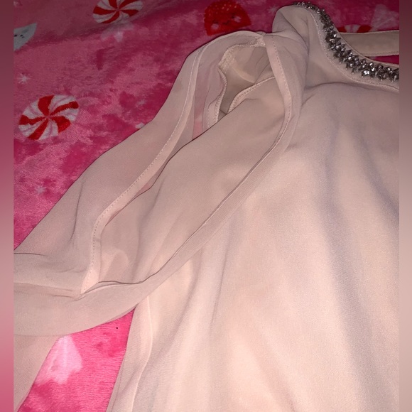 Cream Blouse with stone accent shoulder out style - Picture 6 of 14